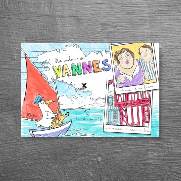 Carte postale à colorier de Vannes