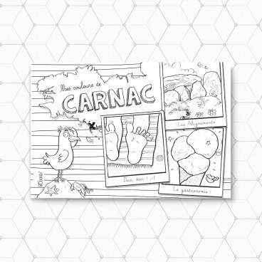 Carte postale Carnac à colorier